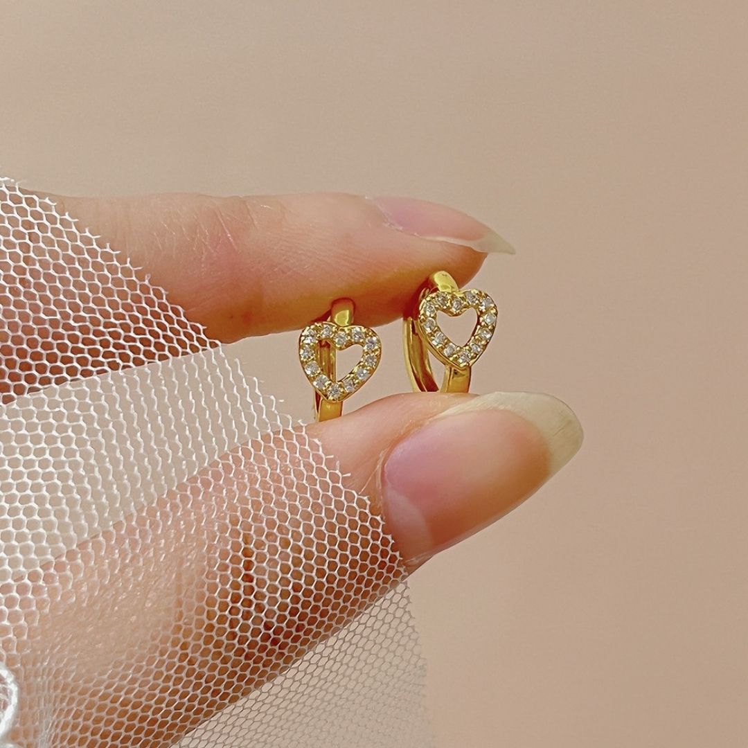 Heart Huggie Hoops Earrings