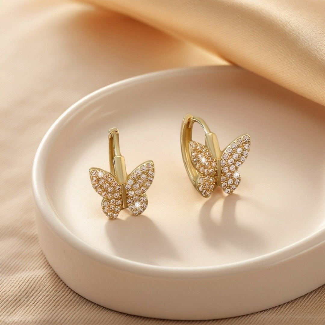 Golden Wing Huggies Earrings