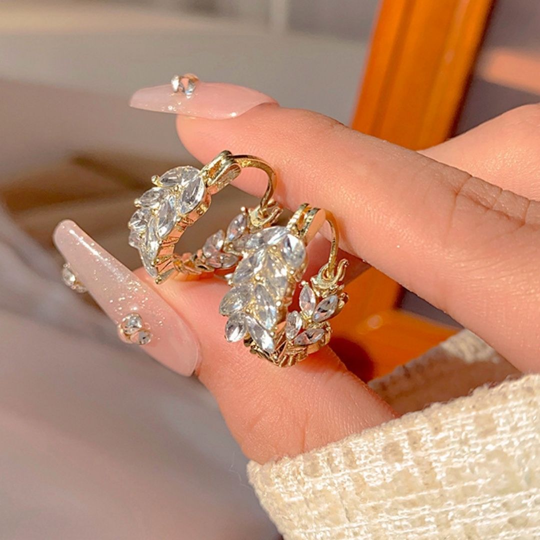 Victoria Leaf Hoop Earrings