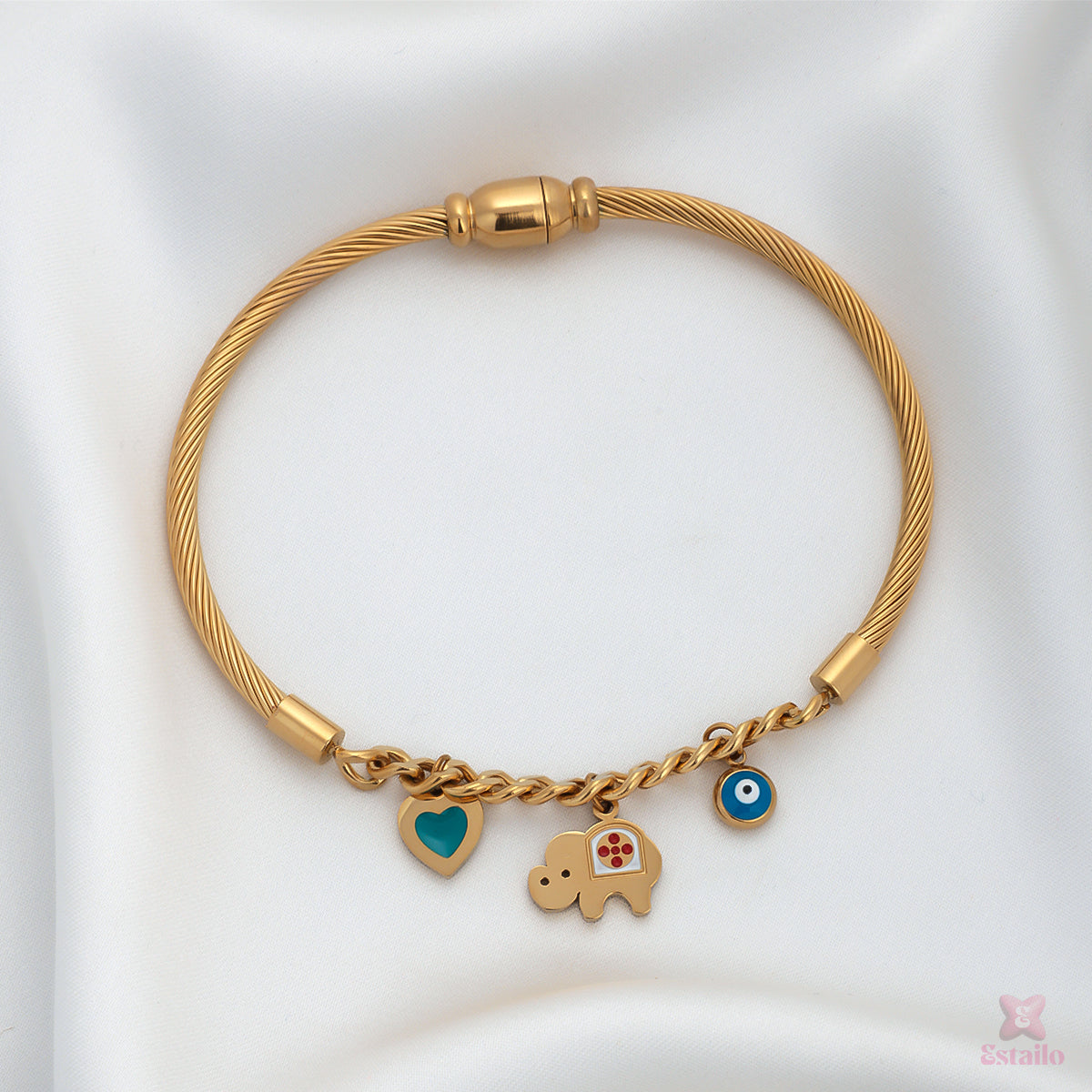 Heart & Eye Charm Bracelet