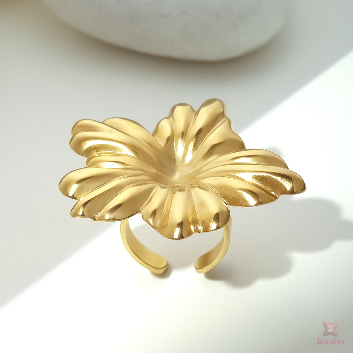 Golden Floral Ring