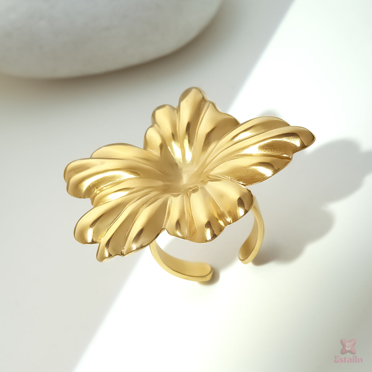 Golden Floral Ring