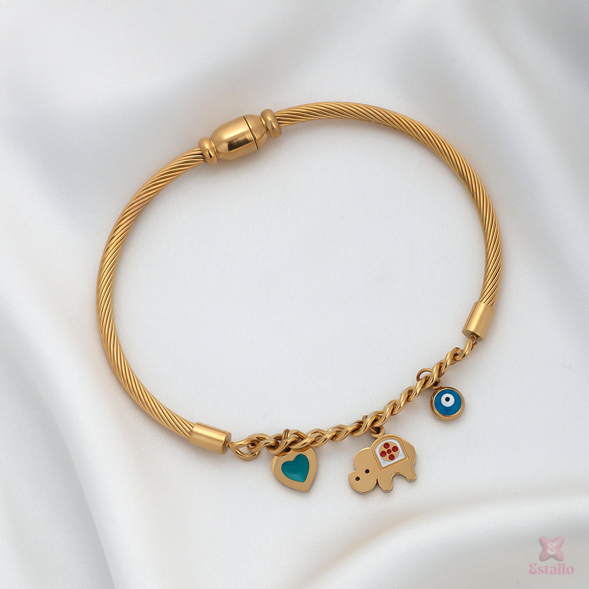 Heart & Eye Charm Bracelet