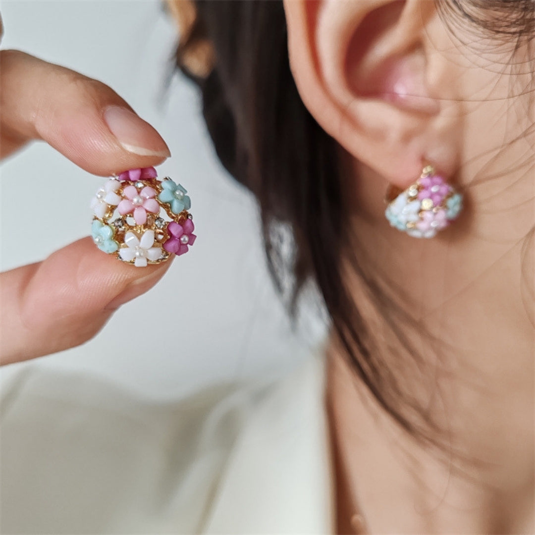Floral Bloom Studs Earrings