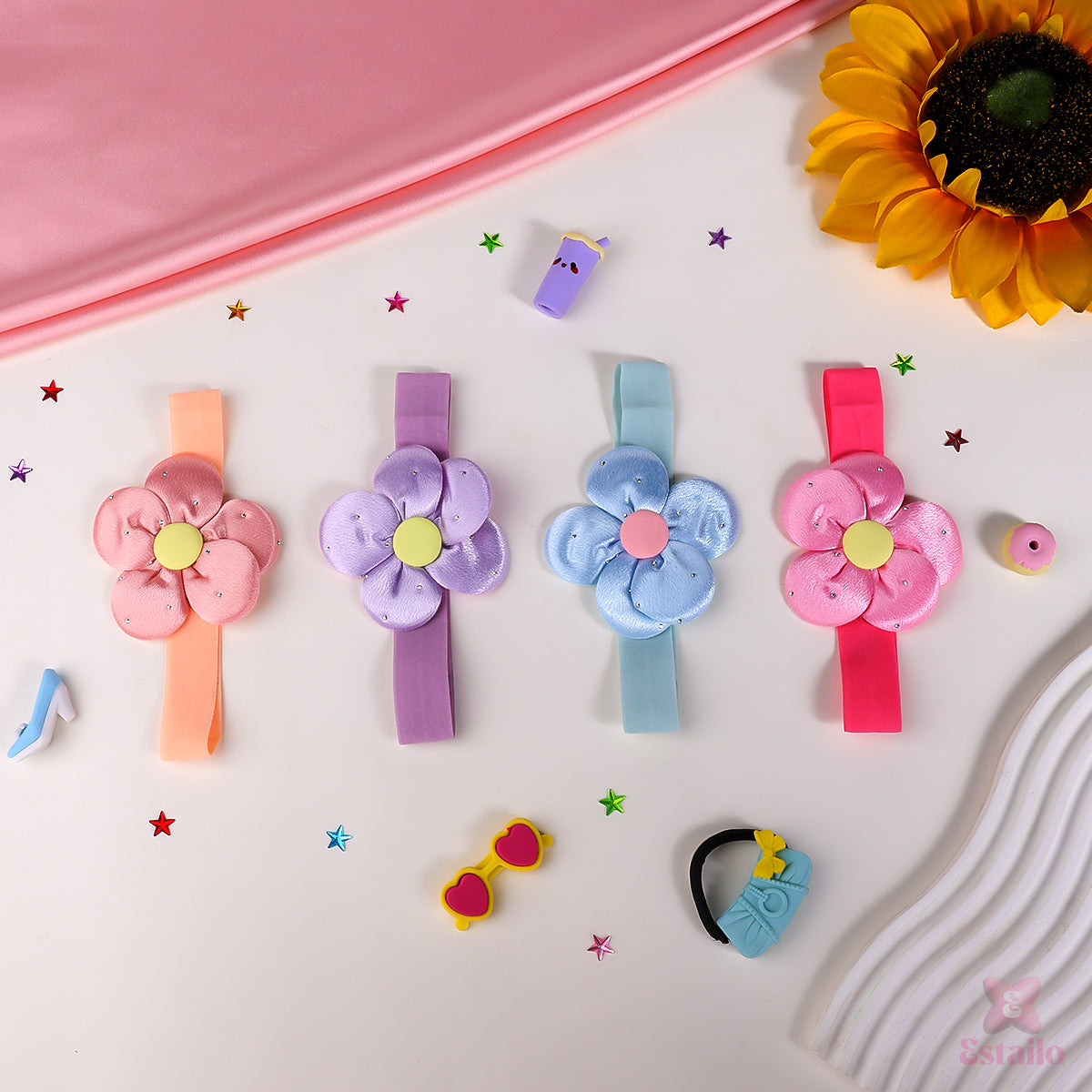 Bloomy Bling Hair Bands for Kids (pack of 1)