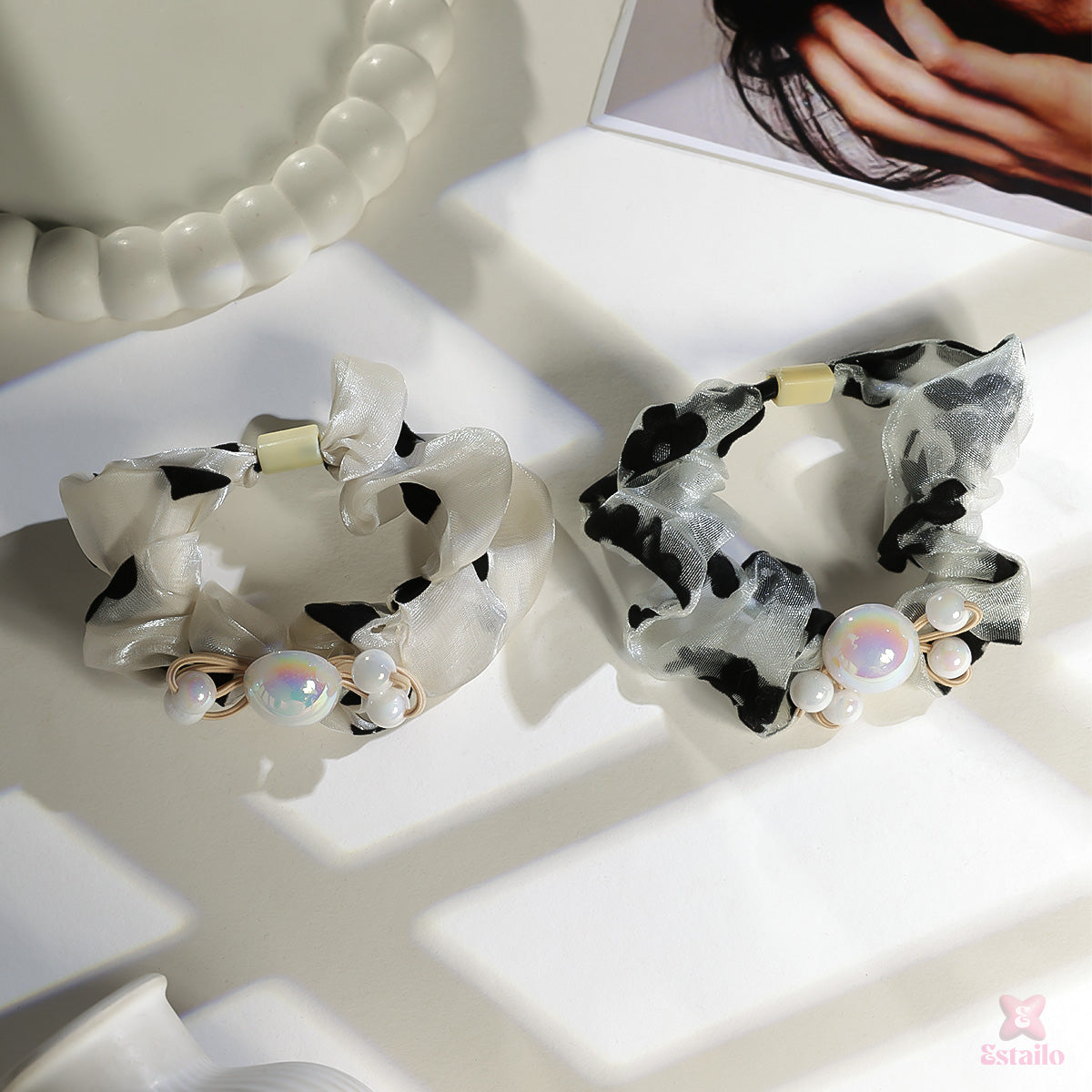 Pearl Blossom Scrunchie (pack of 2)