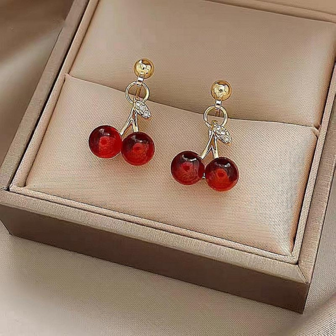 Cherry Charm Drops Earrings