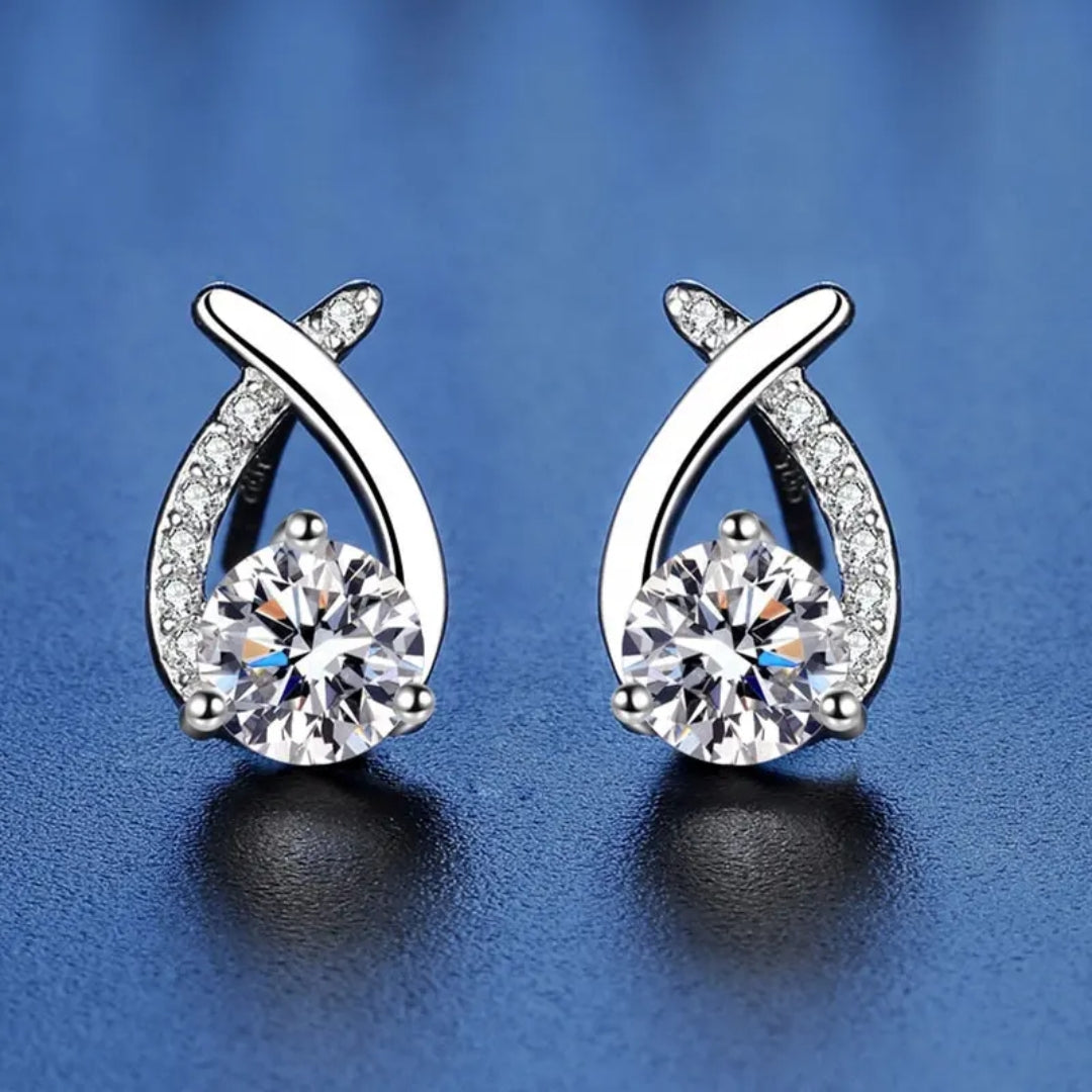 Crystal Cross Studs Earrings