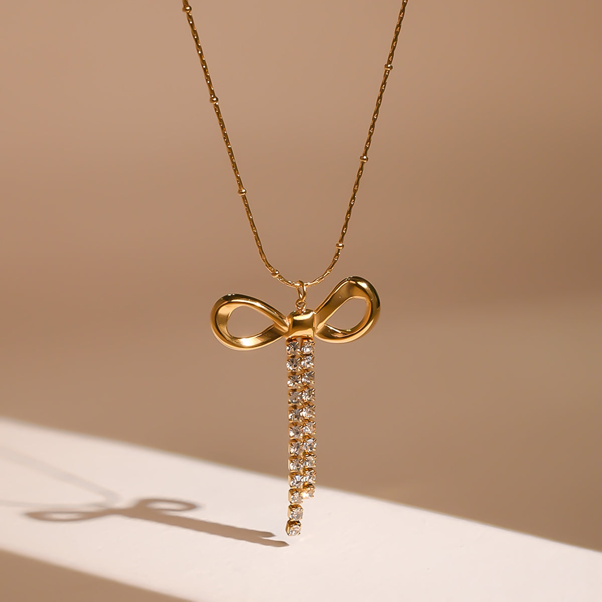Bow Bling Drizzle Necklace