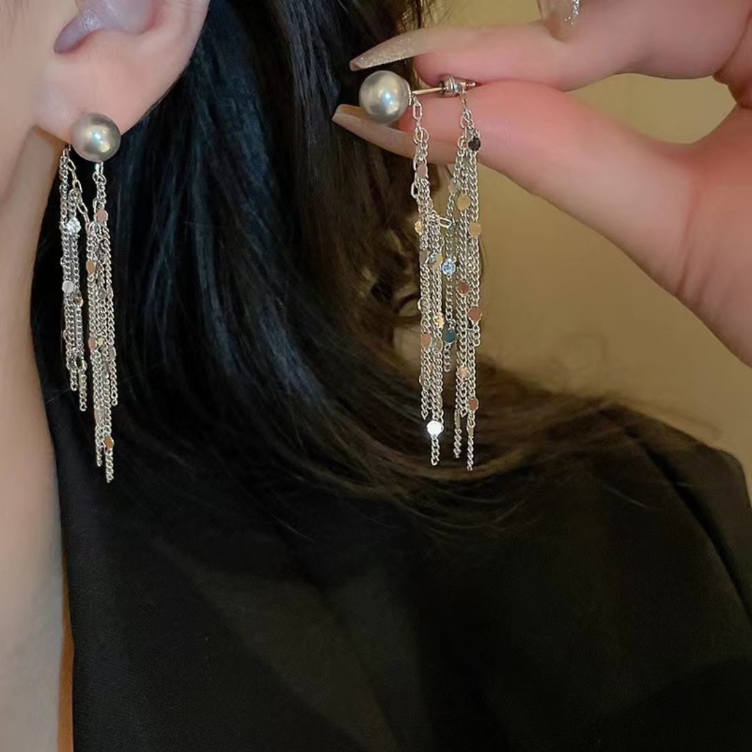 Baroque Pearl Tassels Earrings