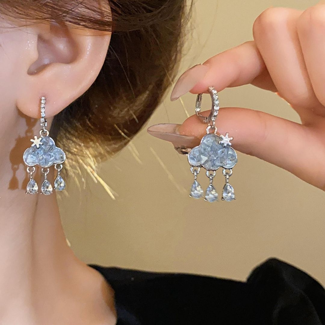 Crystal Rain Clouds Earrings