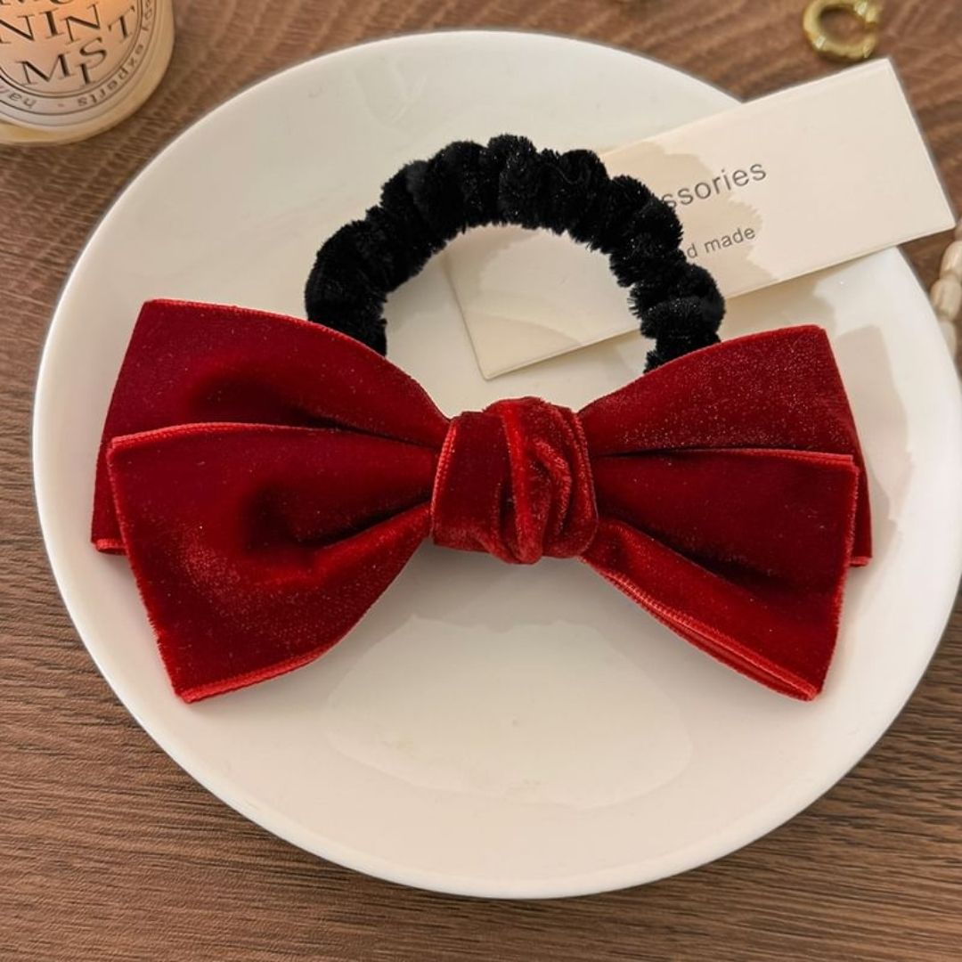 Maroon Bow Scrunchie