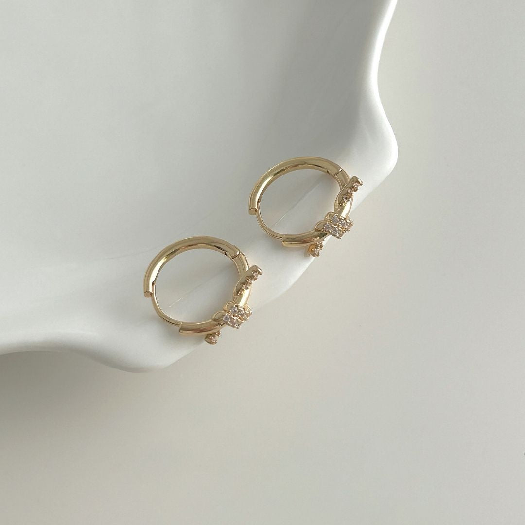 Starburst Huggie Hoop Earrings