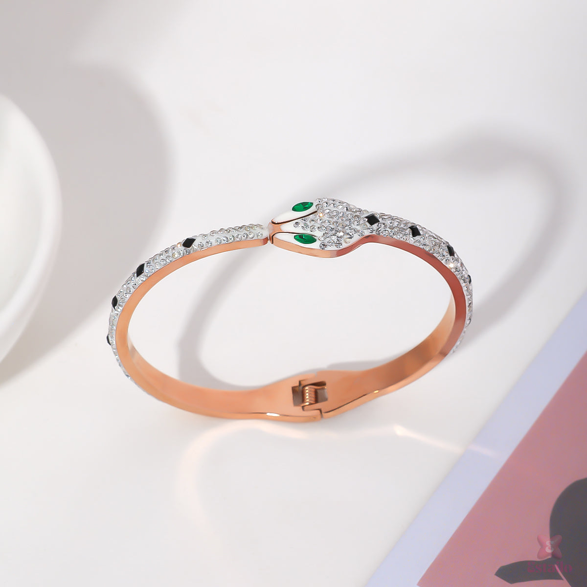 Serpentine Shimmer Cuff Bracelet