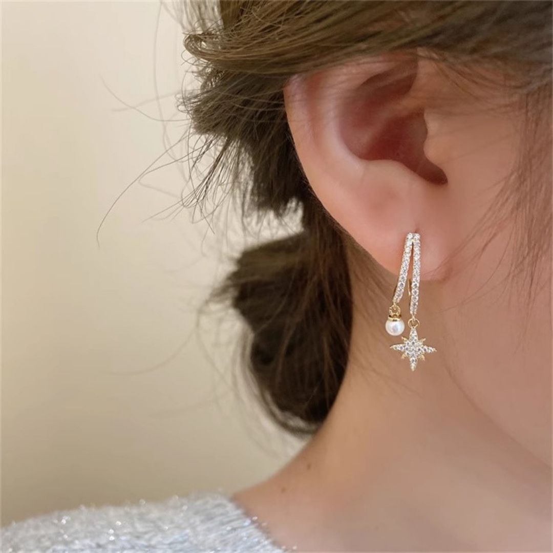 Celestial Pearl Drops Earring
