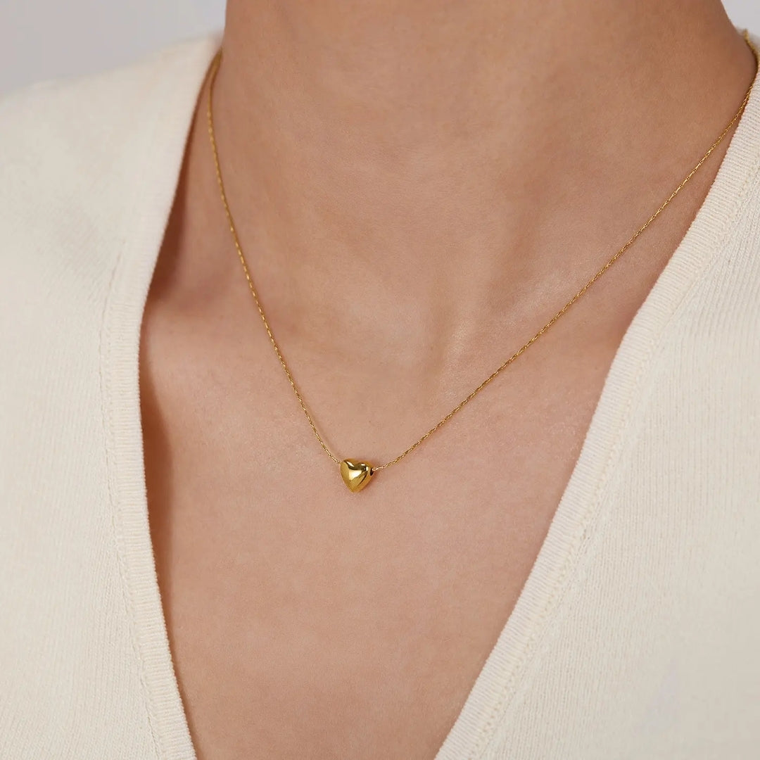 Minimalist Heart Charm Necklace