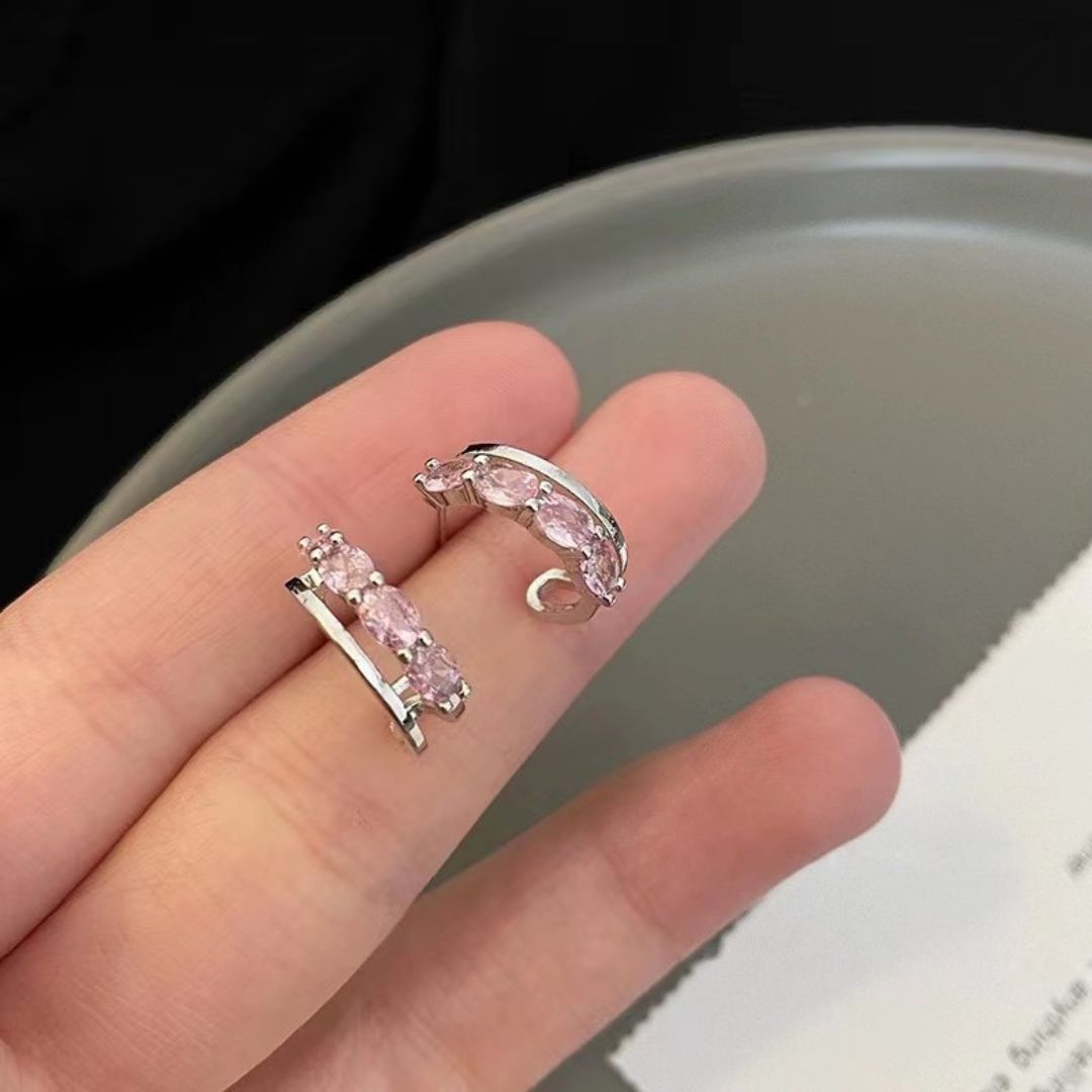 Blush Sparkle Hoops Earrings