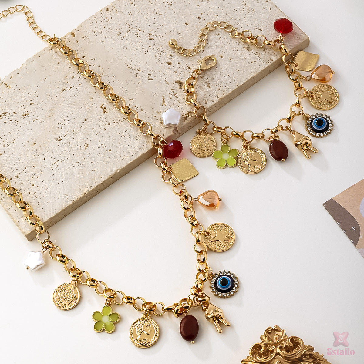 Eclectic Charm Necklace and Bracelet