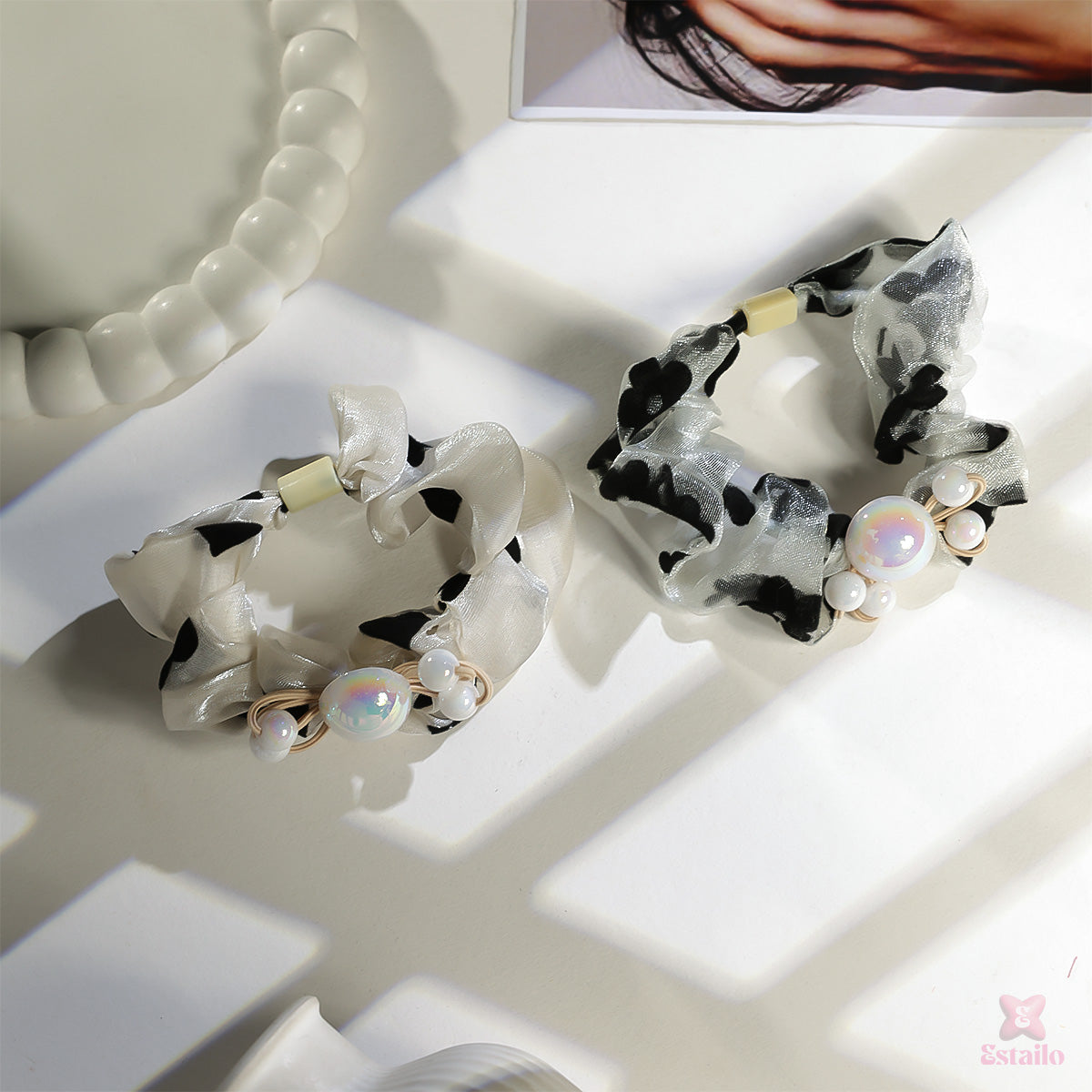 Pearl Blossom Scrunchie (pack of 2)