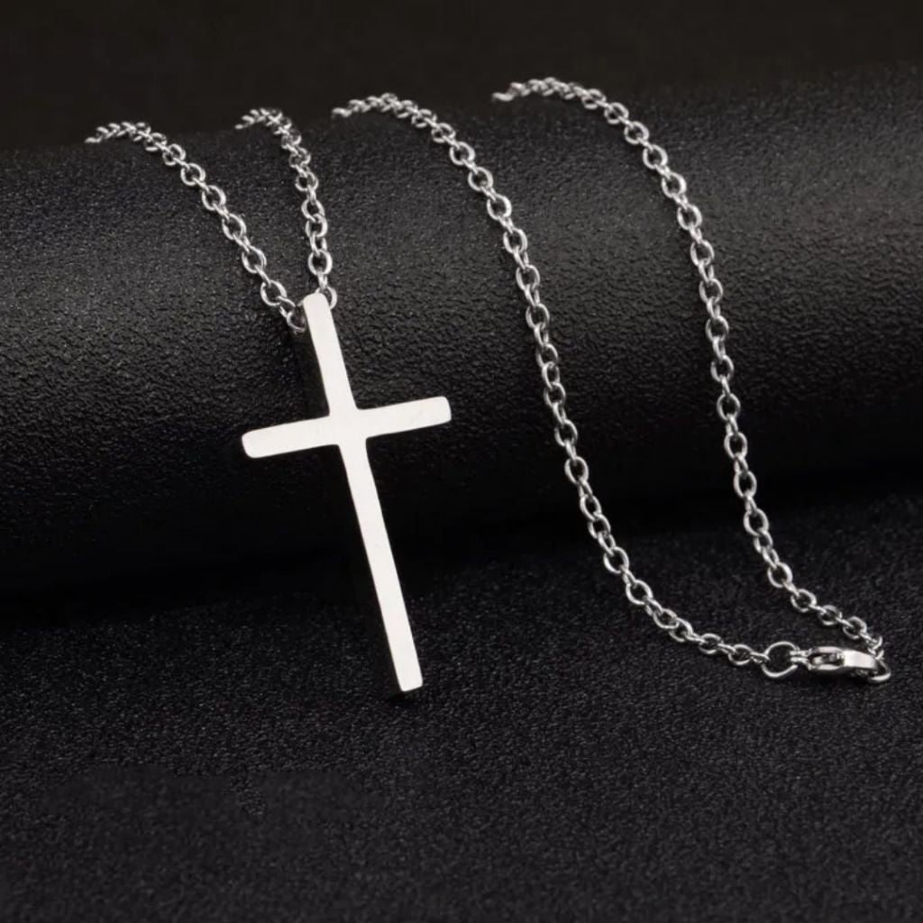 Silver Cross Statement Necklace