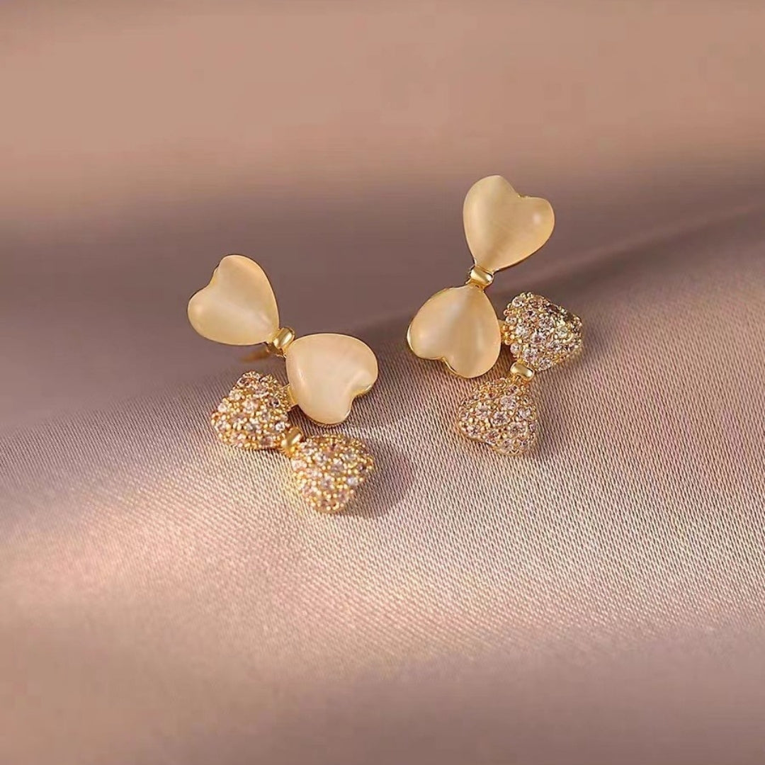 Enchanted Heart Bow Earrings