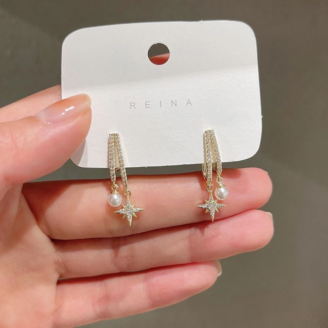 Celestial Pearl Drops Earring