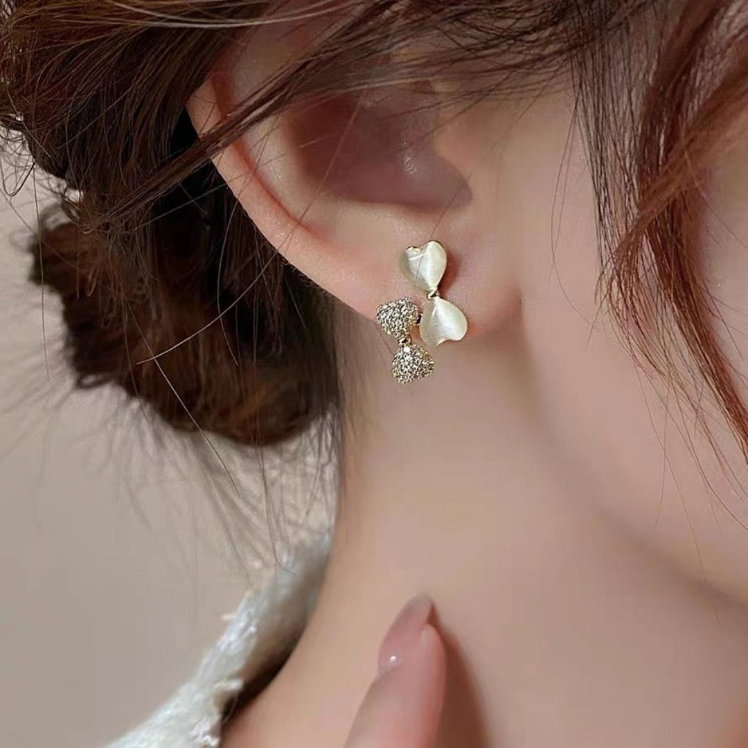 Enchanted Heart Bow Earrings