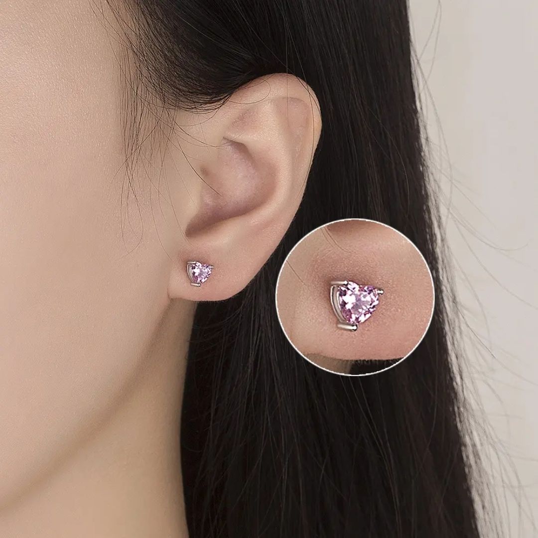 Silver Love Heart Earrings