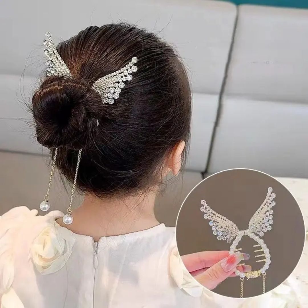 Angel Wings Pearl Claw Clip