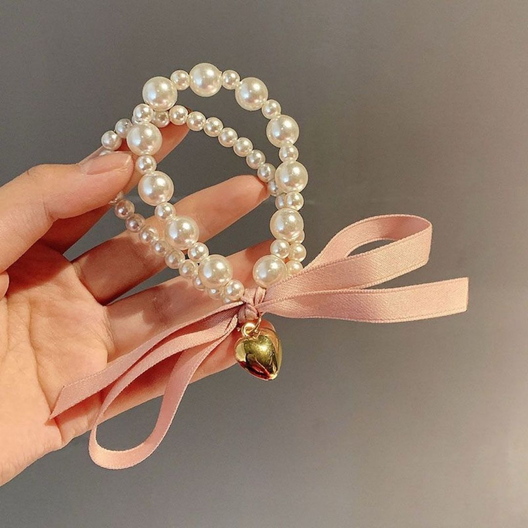Minimal Pearl Muse Heart Hair Tie