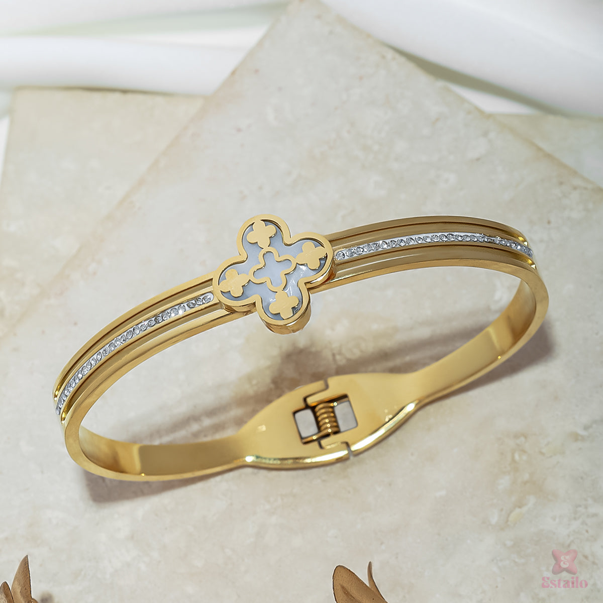 Chic Clover Cuff Bracelet