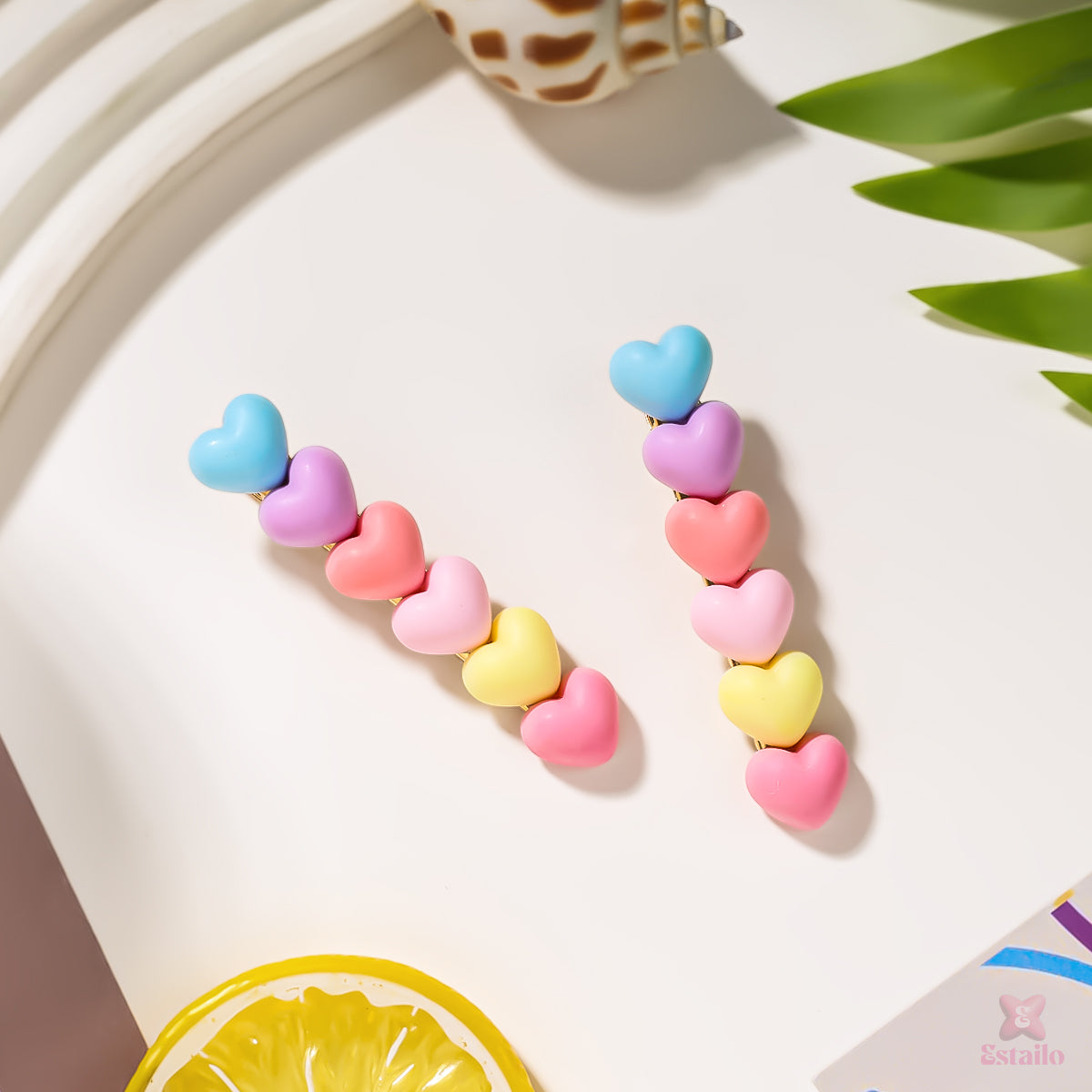 Candy Color Heart Hair Pins