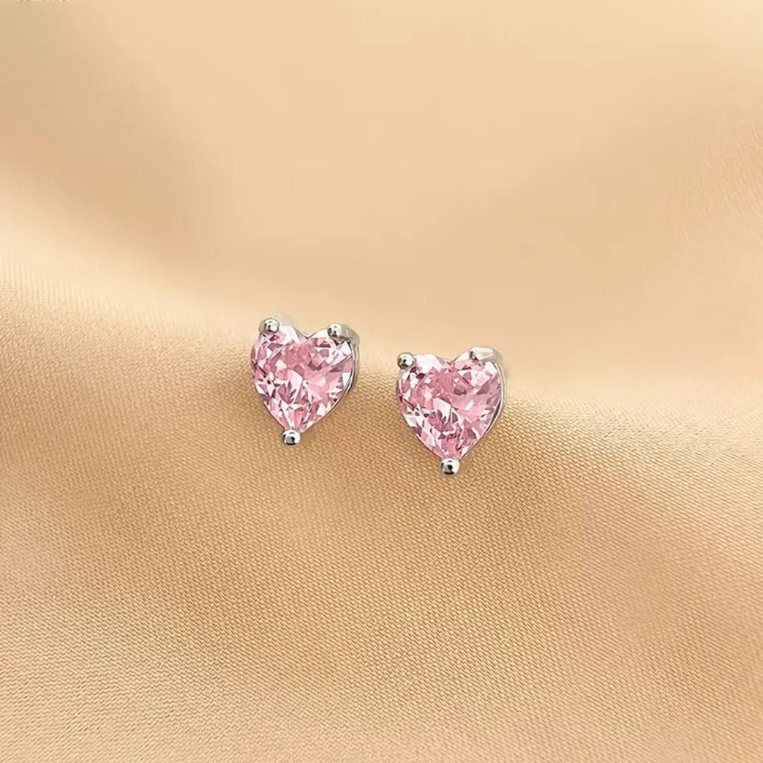 Silver Love Heart Earrings