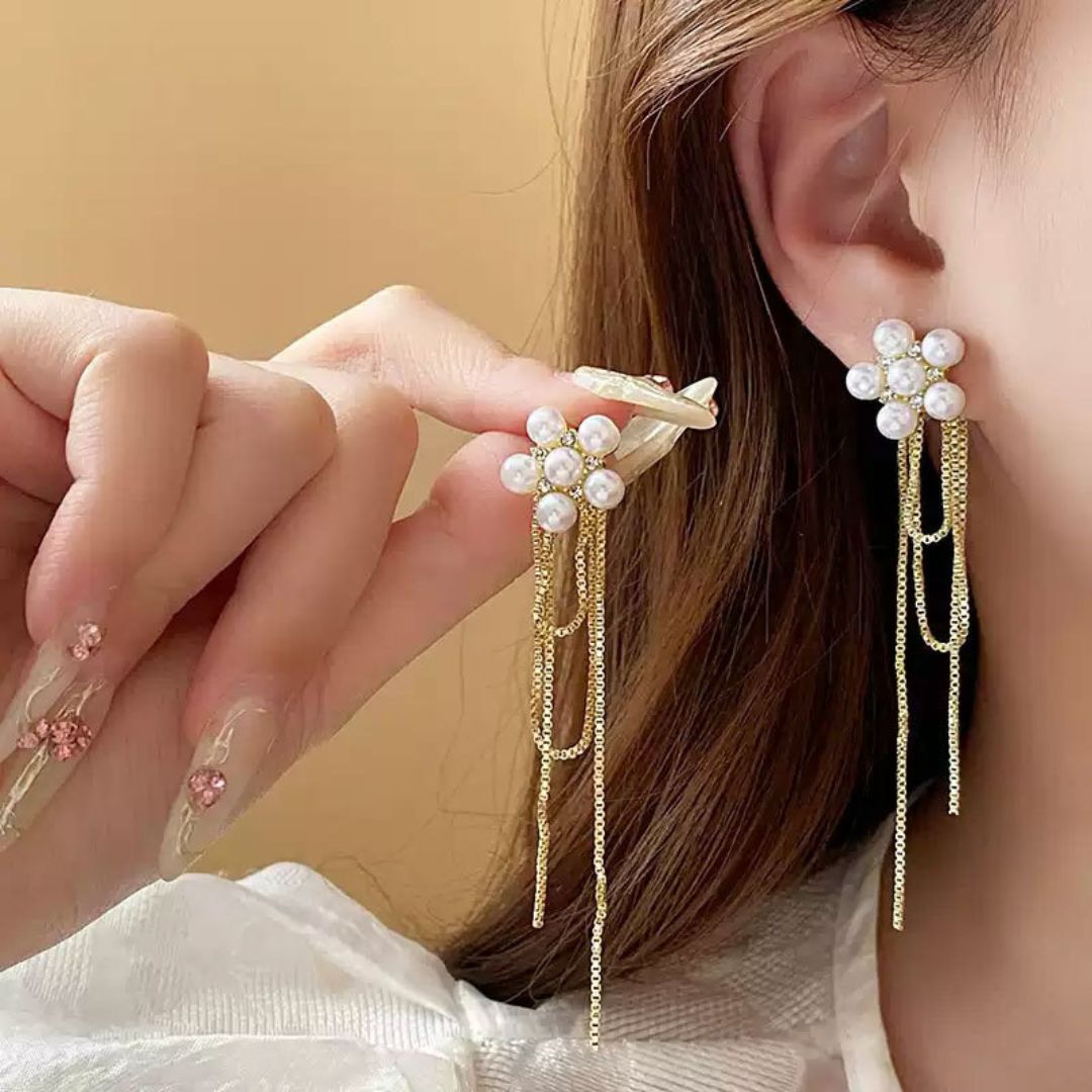 Graceful Pearl Floret Earrings