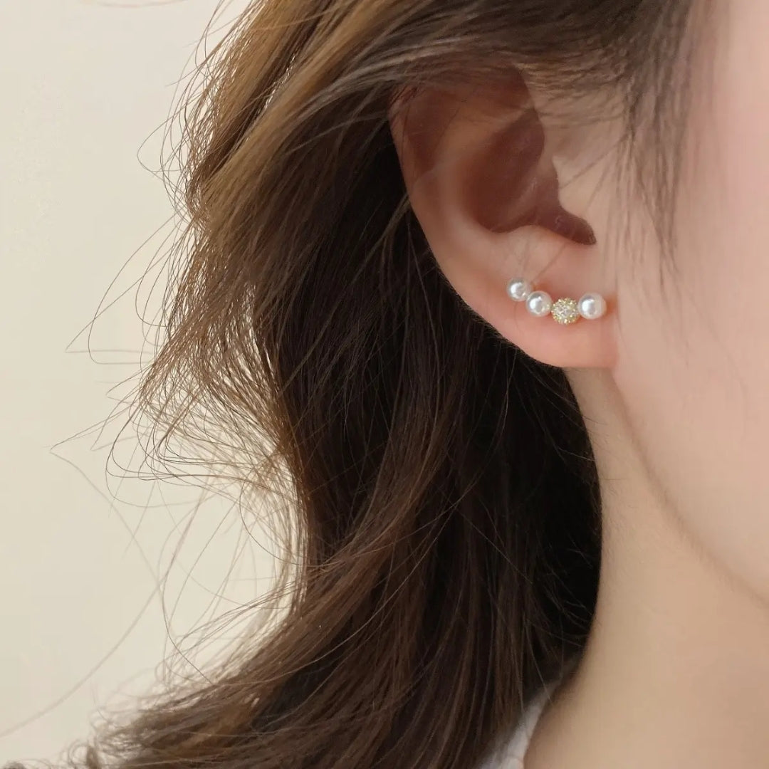 Pearl Bloom Climbers Earrings