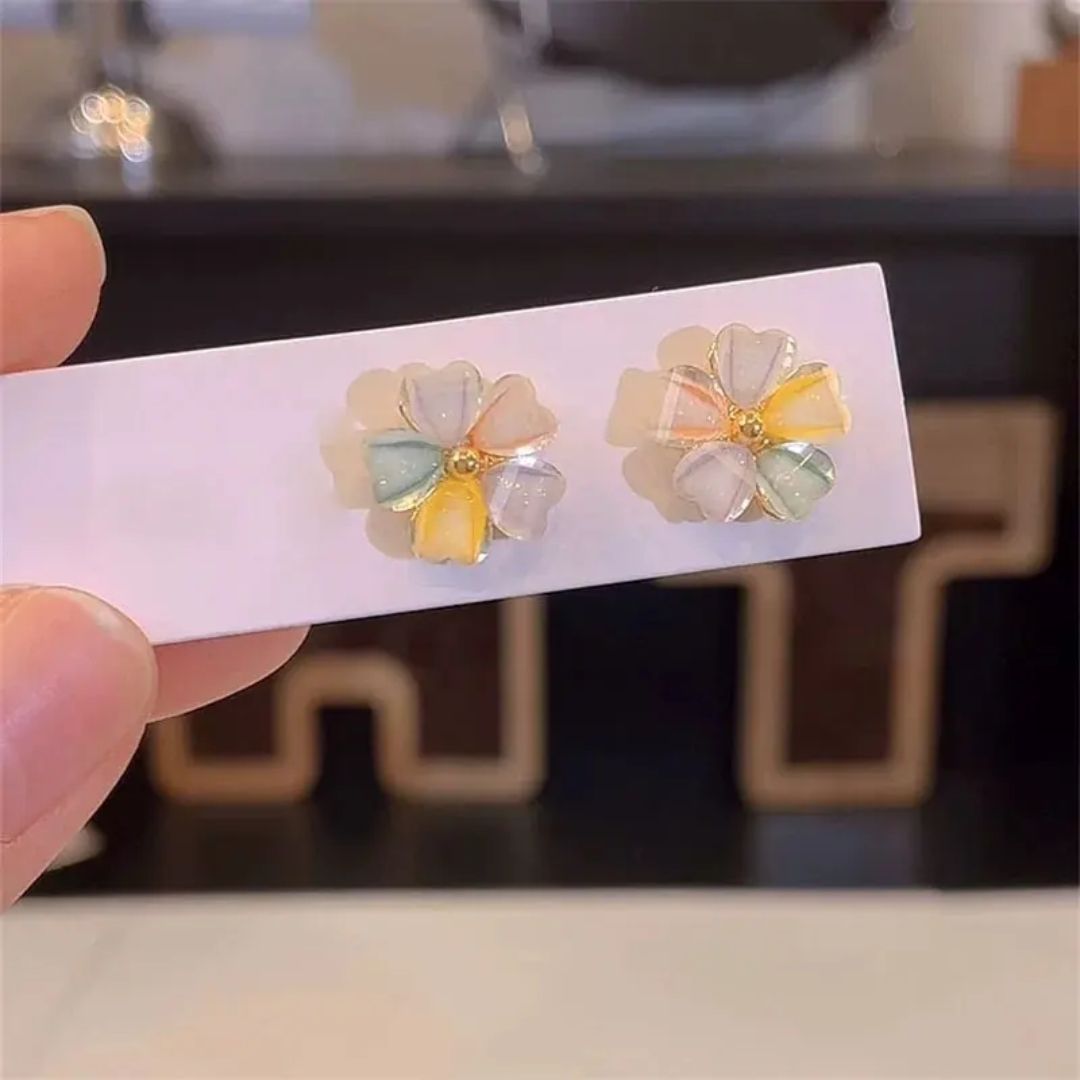 Iridescent Petals Studs Earrings