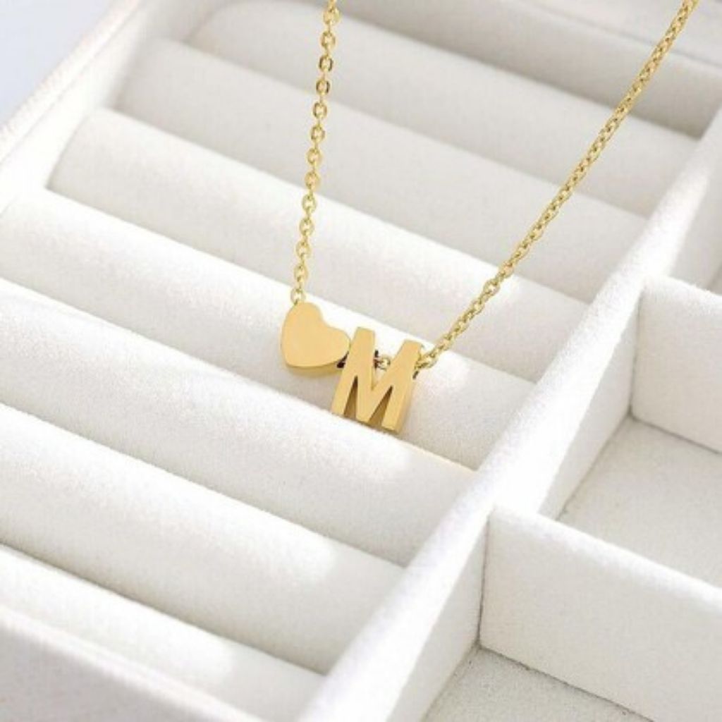 M Heart Necklace