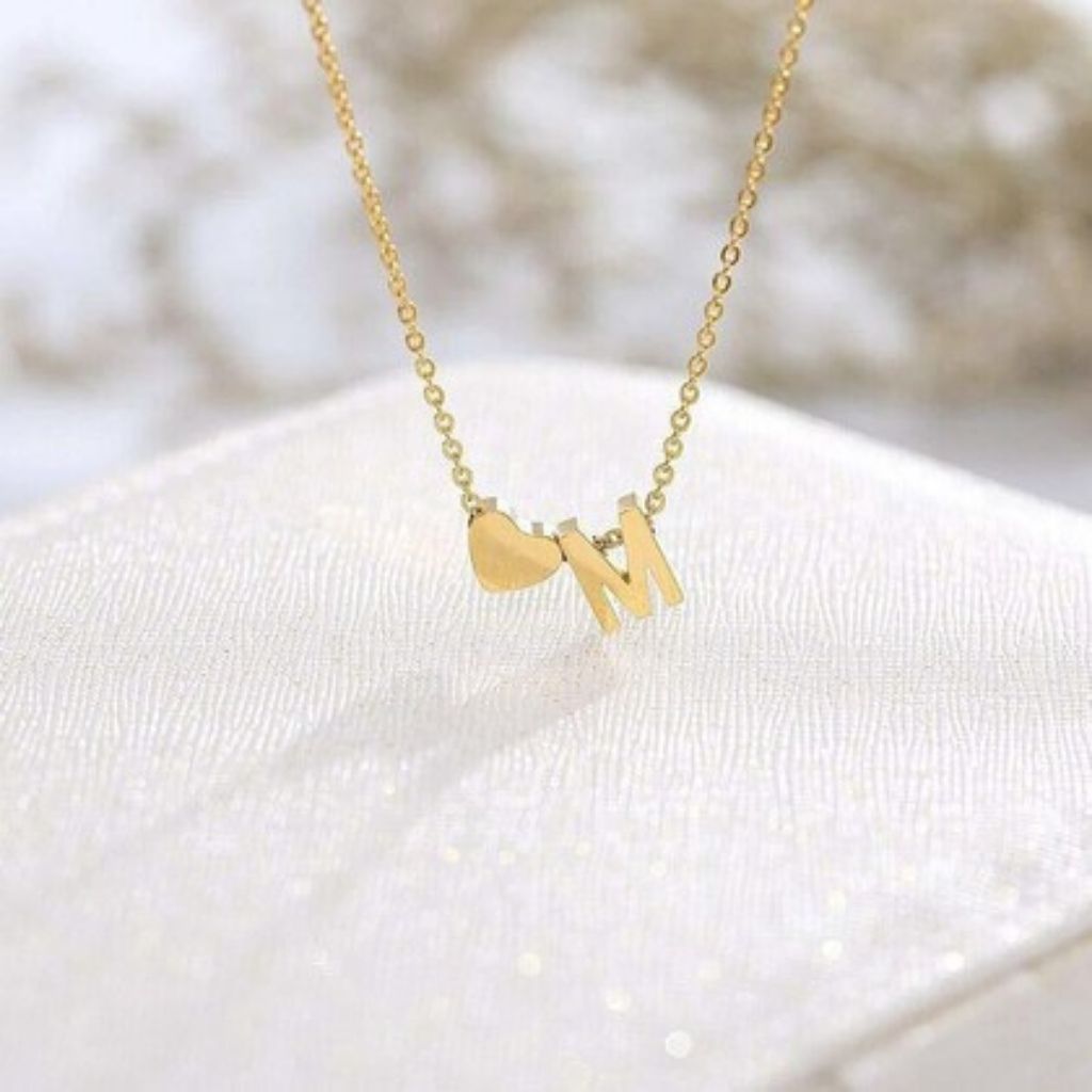 M Heart Necklace