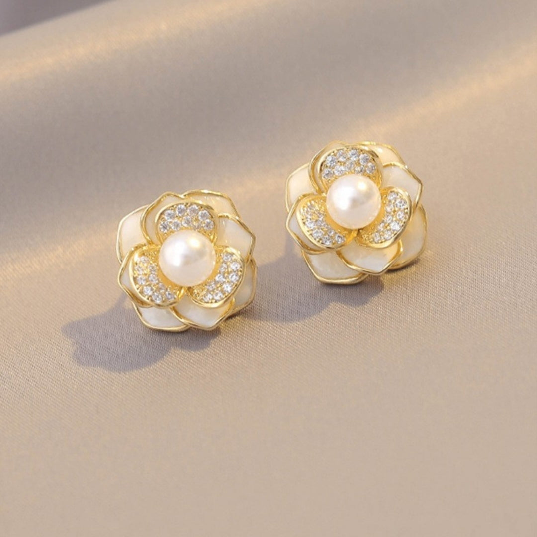 Camellia Pearl Blooms Earrings