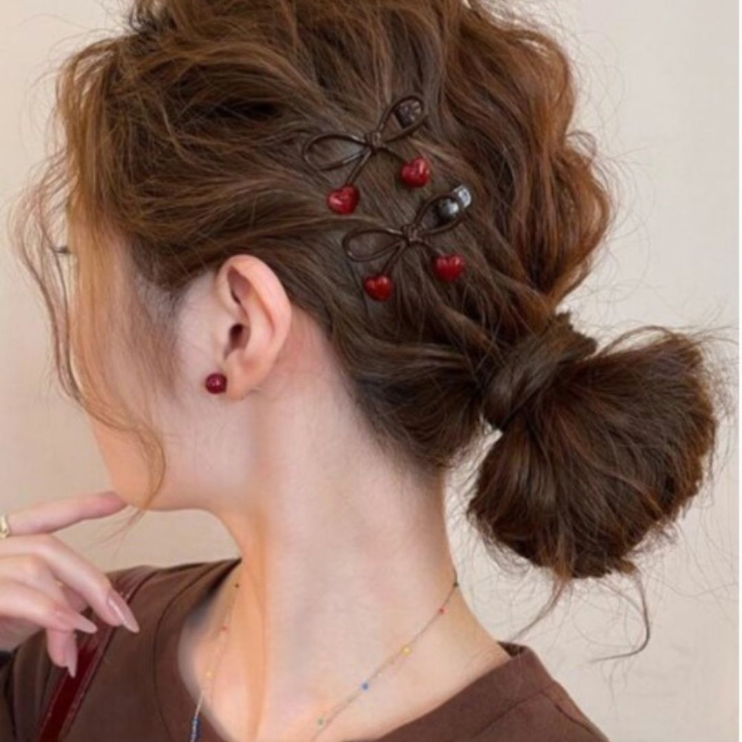 Cherry & Bow Hair Clip (Pack of 2)