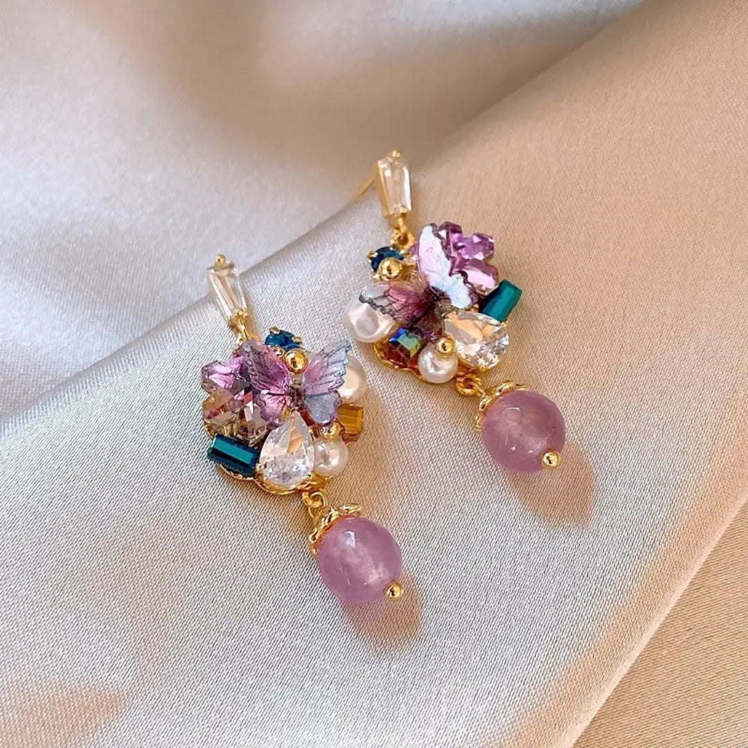 Royal Purple Cluster Earrings