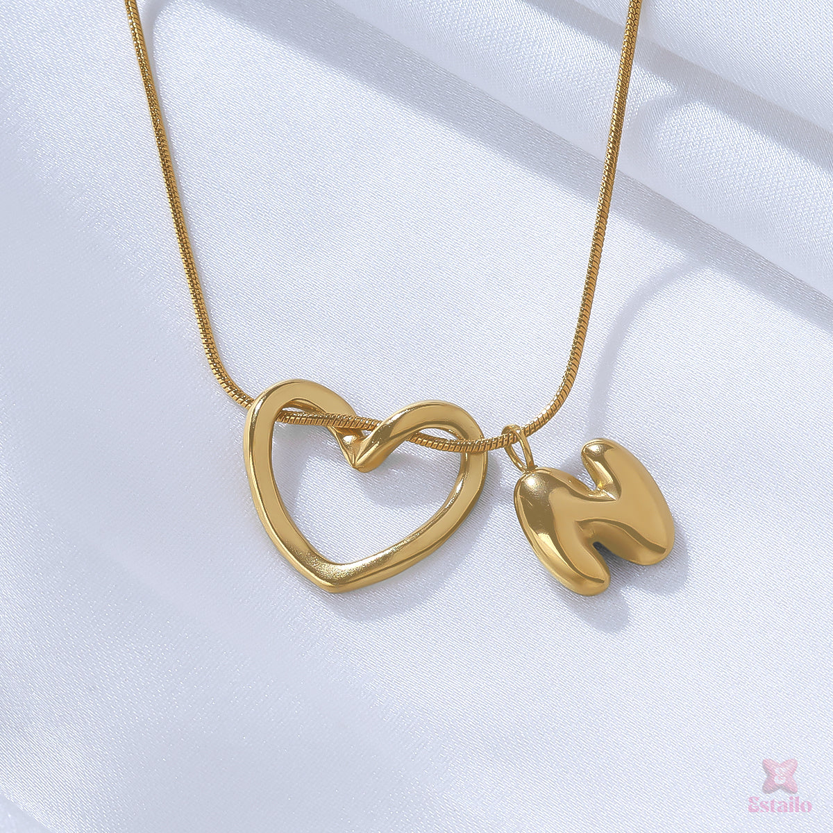 Charming Heart Initial Necklace