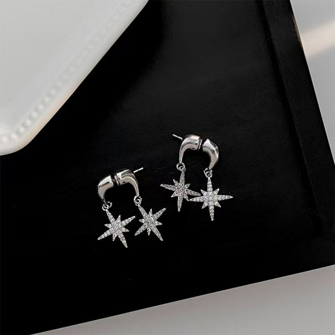 Zircon Starburst Drops Earrings