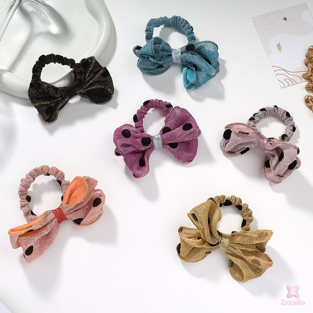 Polka print hair Scrunchie (pack of 3)