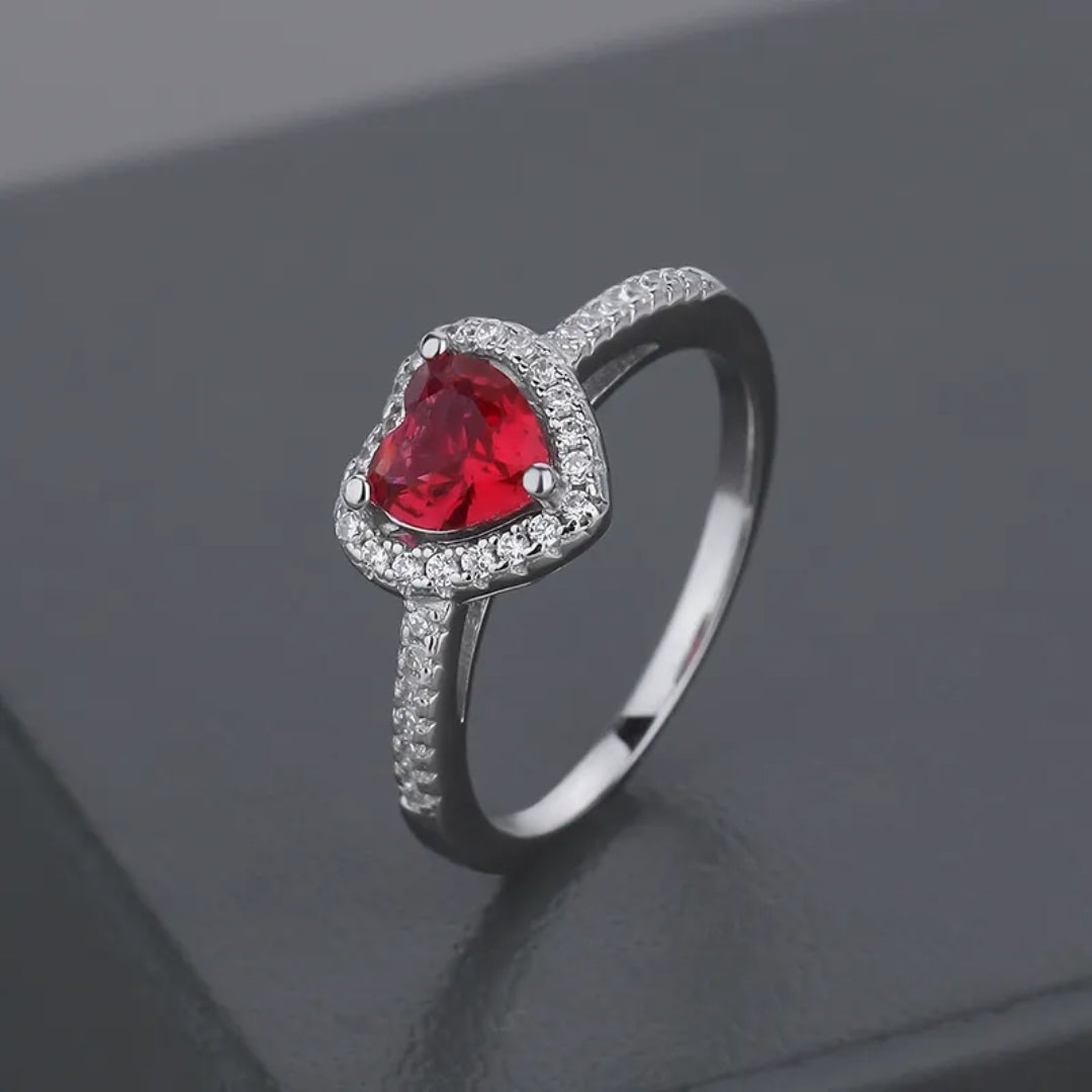 Regal Ruby Heart Ring
