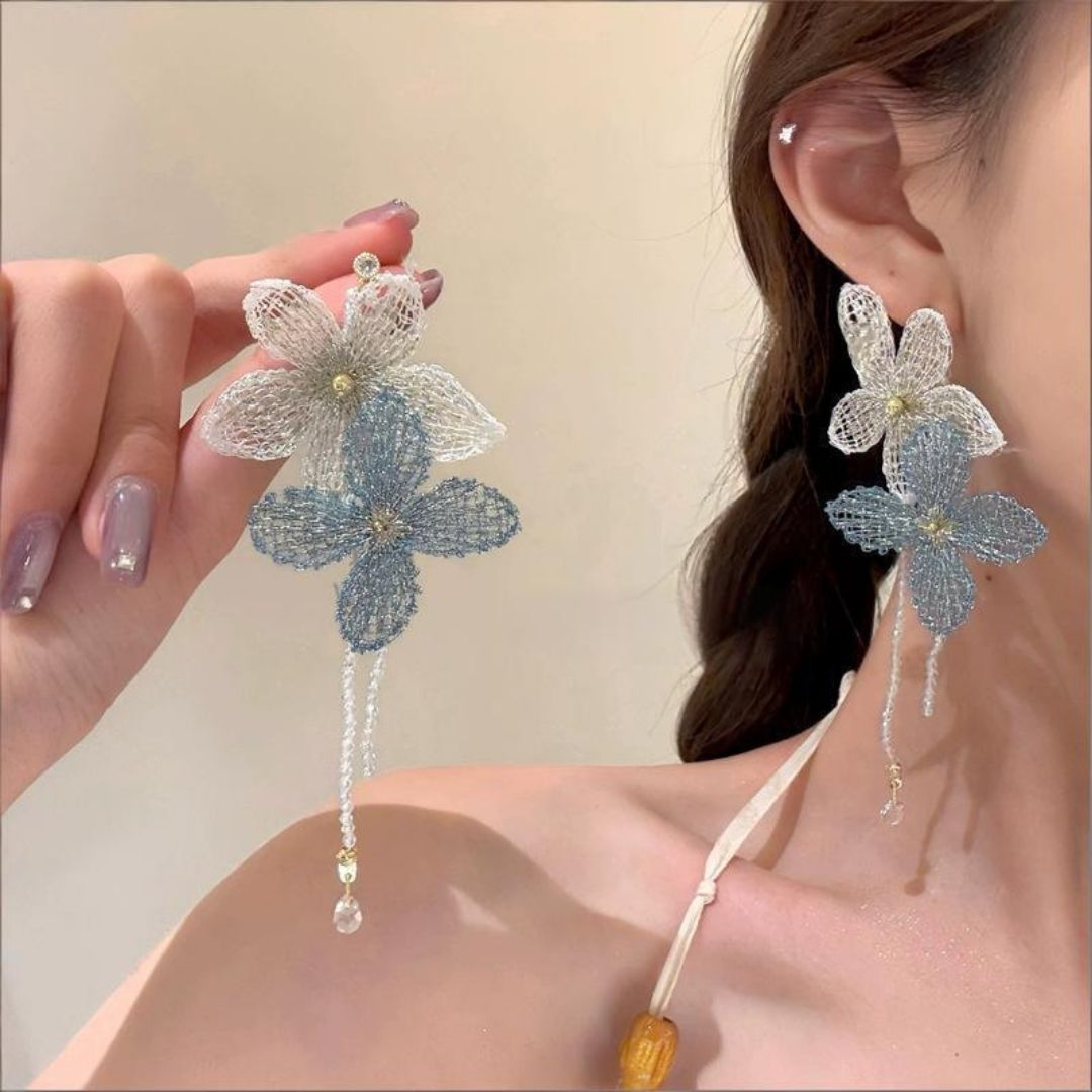Pastel Petal Fringe Earrings