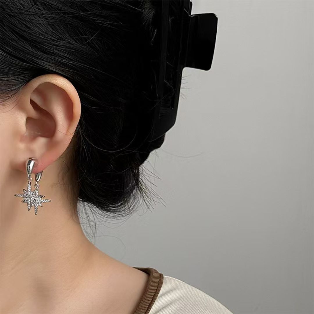 Zircon Starburst Drops Earrings