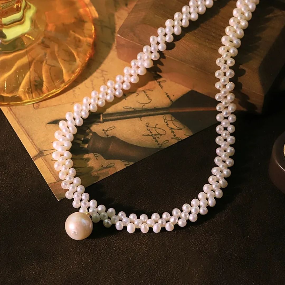 Gilded Pearl Choker Necklace