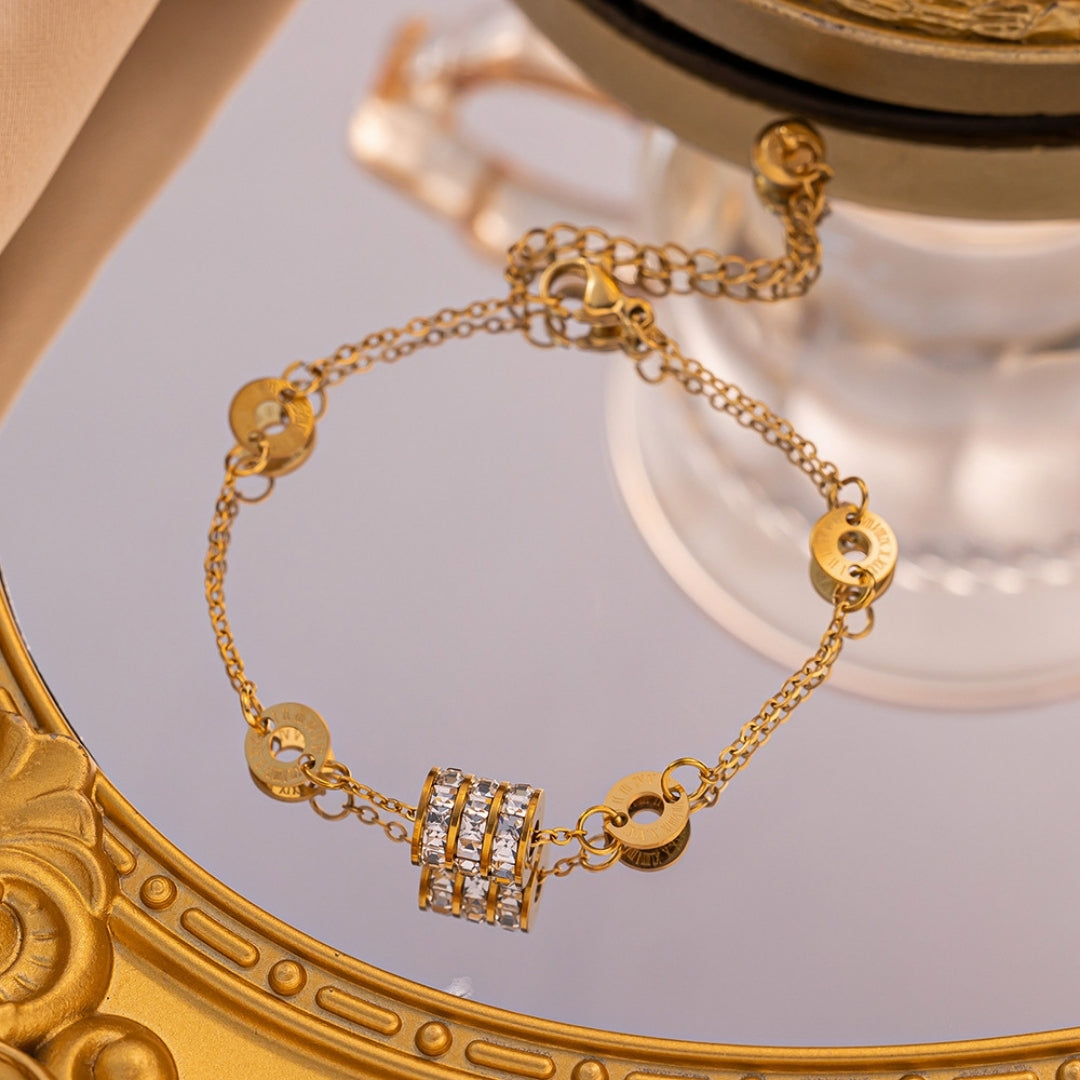 Shimmering Stone Chain Bracelet