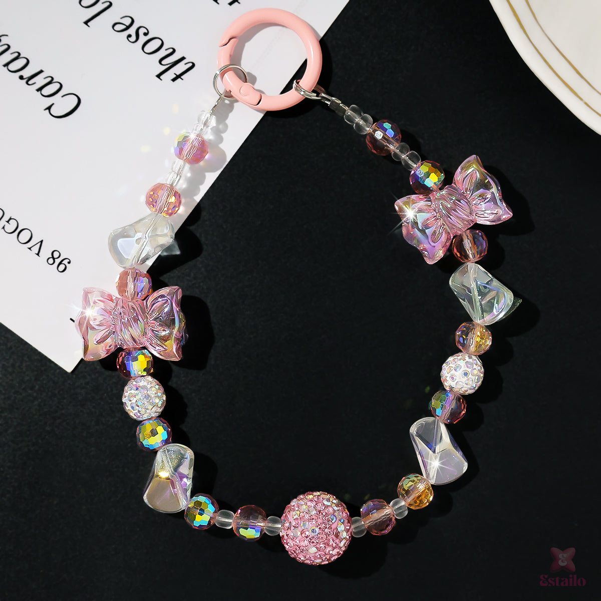 Glitter Bow Phone Charm
